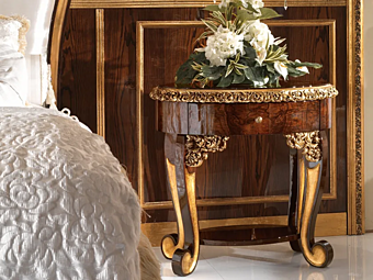 Oval bedside table with drawers A.R. Arredamenti Grand Royal 487