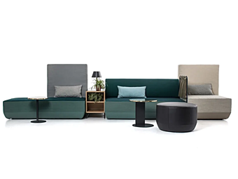 Modular sectional sofa with upholstered back Moroso Bikini Island factory Moroso from Italy