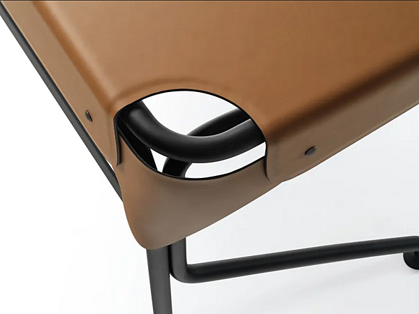 Writing Desk in Steel and Leather by ZANOTTA Tucano factory ZANOTTA from Italy. Foto №3