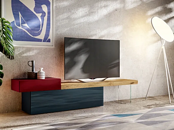 TV cabinet with wooden finish LAGO 36E8 0512 TV cabinet with wooden finish LAGO 36E8 0512 factory LAGO from Italy