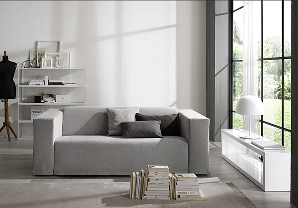 Two-Seater Fabric Sofa Bed with Soft Backrest Duomo Design Glamour factory Duomo Design from Italy. Foto №2