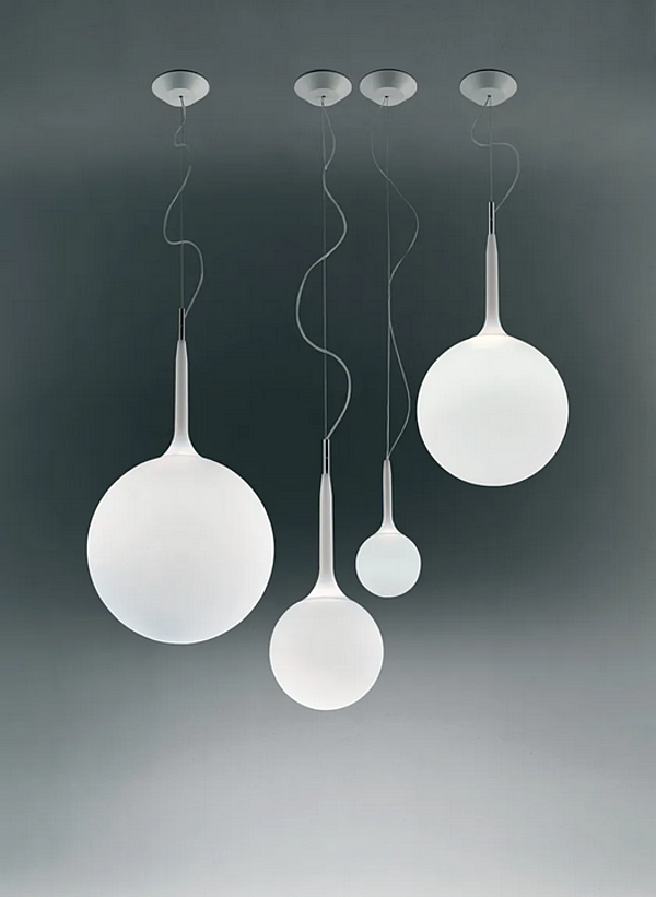 Blown Glass Pendant Lamp Castore Artemide factory Artemide from Italy. Foto №2