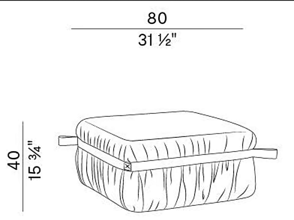 Upholstered Square Fabric Pouf Potocco Herm 925 O80 925/080 factory POTOCCO from Italy. Foto №4