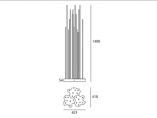 Methacrylate floor lamp Reeds Artemide T087500, T087800, T087400, T087700 factory Artemide from Italy. Foto №14