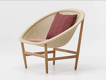 Wicker armchair with armrests KETTAL Basket