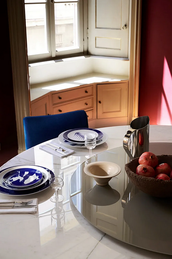 Set of 2 porcelain placeholder plates Neige CASSINA GNR CP 03 factory CASSINA from Italy. Foto №14