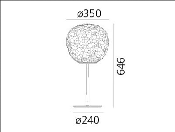 Blown Glass Table Lamp Meteorite Artemide 1709110A, 1705010A factory Artemide from Italy. Foto №3