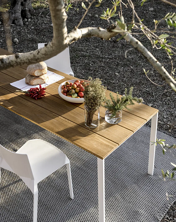 Rectangular Teak Garden Table Be Easy Slatted Kristalia factory Kristalia from Italy. Foto №5