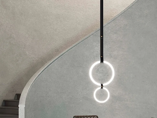 Plexiglass pendant lamp with leather details ARTELINEA ULAOP SC02 factory ARTELINEA from Italy. Foto №1