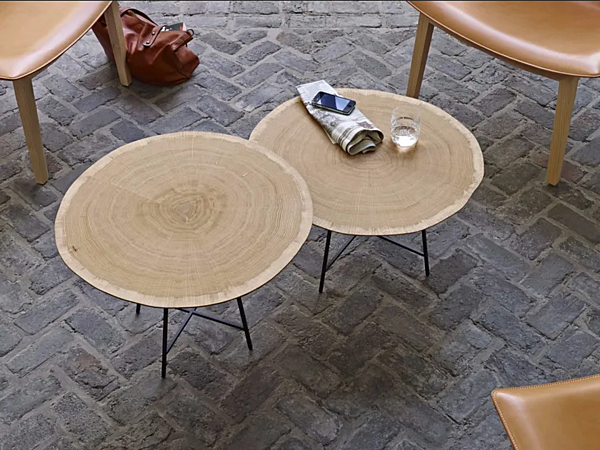 Round wood veneer coffee table LIGNE ROSET Alburni 19960350 factory LIGNE ROSET from Italy. Foto №3