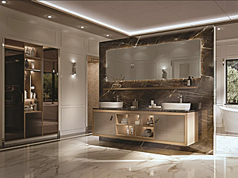 Glass bathroom furniture set Absolute Martini Interiors Glass bathroom furniture set Absolute Martini Interiors factory MARTINI INTERIORS from Italy