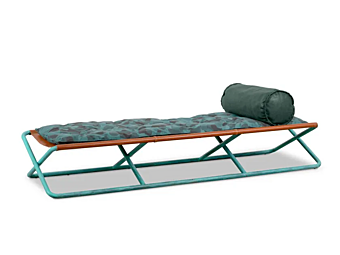 Leather sun lounger with soft back Rimini BAXTER factory BAXTER from Italy