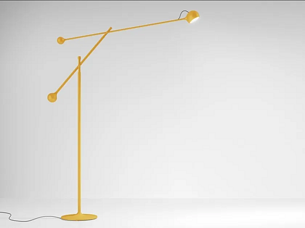 Adjustable Metal Floor Lamp with Swing Arm Artemide IXA factory Artemide from Italy. Foto №1