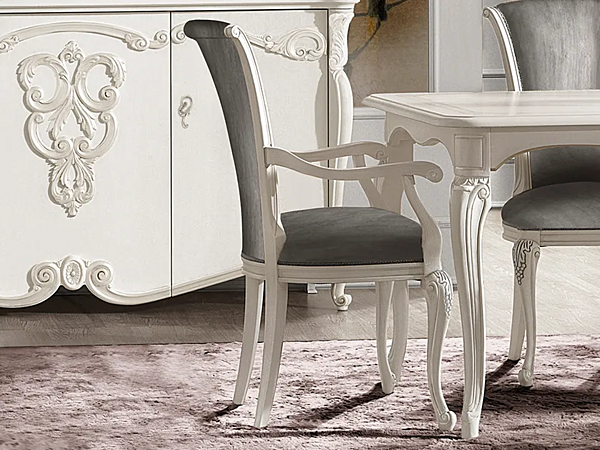 Upholstered wooden chair with armrests CASA +39 Puccini 7611 factory CASA +39 from Italy. Foto №1