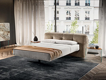 Double bed with upholstered headboard fabric LAGO Bounty 1807 1807 factory LAGO from Italy