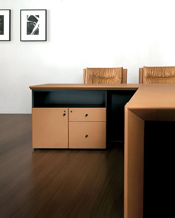 L Shaped Leather Executive Desk Meteora I 4 Mariani factory i 4 Mariani from Italy. Foto №3