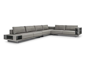 Modular leather sofa with storage space i 4 Mariani Asso