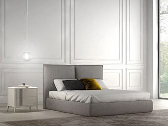 Double bed with upholstered headboard in bomb gold CASA +39 KR608676 B0001, B0002, B0003, B0004