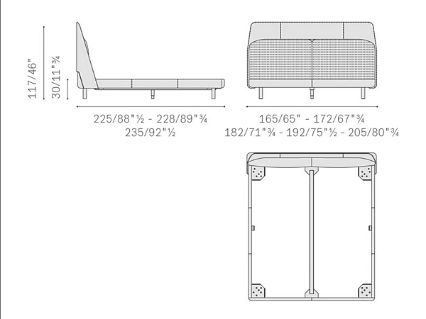 Leather bed with upholstered headboard POLTRONA FRAU Coupe de Luxe factory POLTRONA FRAU from Italy. Foto №7