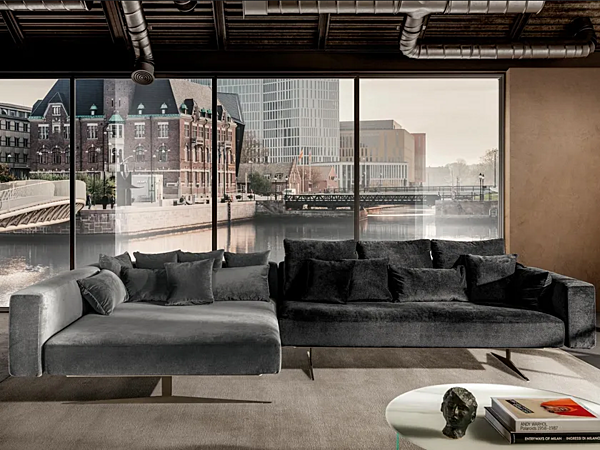 Modular Sofa with Chaise Longue Air 0949 LAGO factory LAGO from Italy. Foto №1