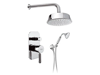 Recessed Steel Shower Set with Overhead and Hand Shower Gaia Mobili Olympia factory GAIA from Italy
