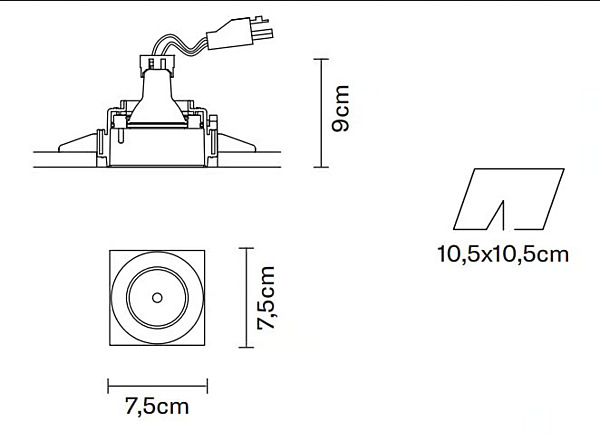 Recessed Metal Spotlight Fabbian Tools Collection factory Fabbian from Italy. Foto №17