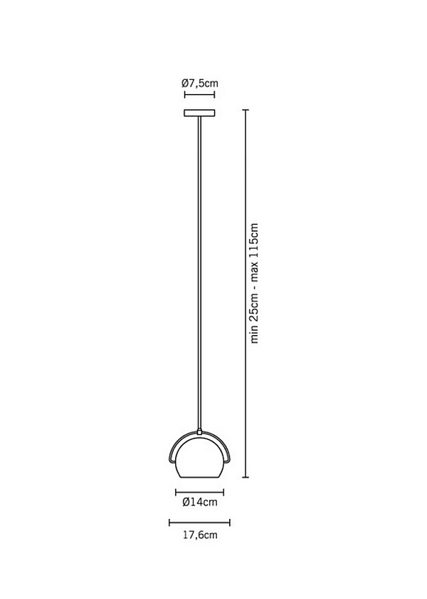 Metal Pendant Lamp Beluga Steel Fabbian factory Fabbian from Italy. Foto №9