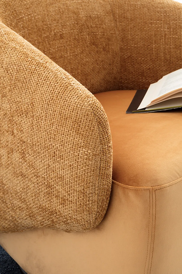 Swivel fabric easy chair with armrests AERRE ITALIA DIXI factory AERRE ITALIA from Italy. Foto №5