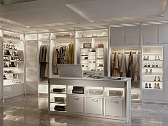 Custom Walk-In Wardrobe with Integrated Lighting Martini Interiors Essenza Custom Walk-In Wardrobe with Integrated Lighting Martini Interiors Essenza factory MARTINI INTERIORS from Italy