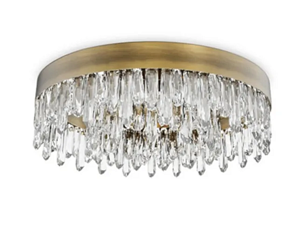 Brass ceiling lamp with crystals BRABBU Naicca factory BRABBU from Italy. Foto №1