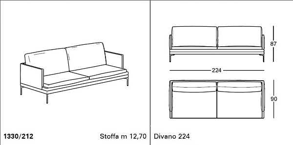 Leather sofa with upholstered back ZANOTTA William 1330 factory ZANOTTA from Italy. Foto №20