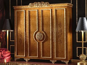 Wardrobe made of wood with mirrored doors A.R. Arredamenti Royal Collection 760