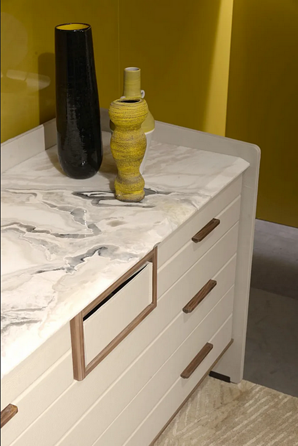 Wooden chest of drawers with marble top I 4 Mariani Jean Marie factory i 4 Mariani from Italy. Foto №5