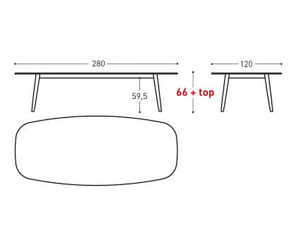 Oval Aluminium Garden Table Low VARASCHIN Ellisse 2401L, 2402L factory VARASCHIN from Italy. Foto №6