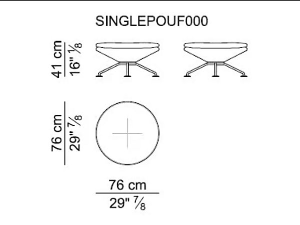Upholstered leather footstool single i 4 Mariani factory i 4 Mariani from Italy. Foto №2