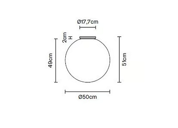Halogen Fluorescent Glass Ceiling Lamp Fabbian Lumi Sfera factory Fabbian from Italy. Foto №2