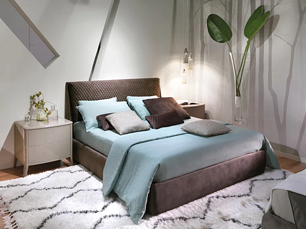 Double bed with upholstered headboard CASA +39 APOLLO A0001, A0006 factory CASA +39 from Italy. Foto №3