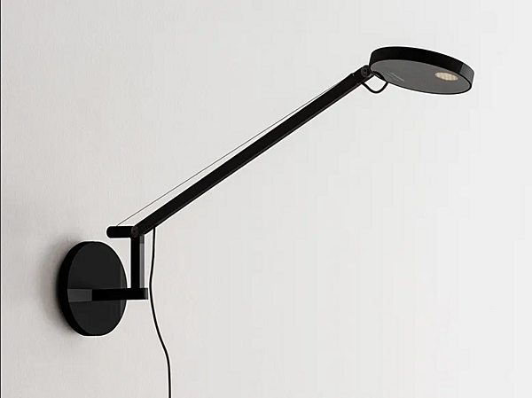 LED wall lamp with swing arm in aluminum Artemide Demetra Micro factory Artemide from Italy. Foto №1