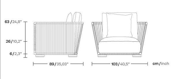 Garden armchair with armrests KETTAL Grand Bitta KS7003000 factory KETTAL from Italy. Foto №3