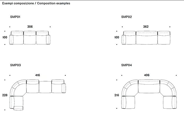 Sectional fabric sofa Simposio Saba Italia factory SABA from Italy. Foto №16