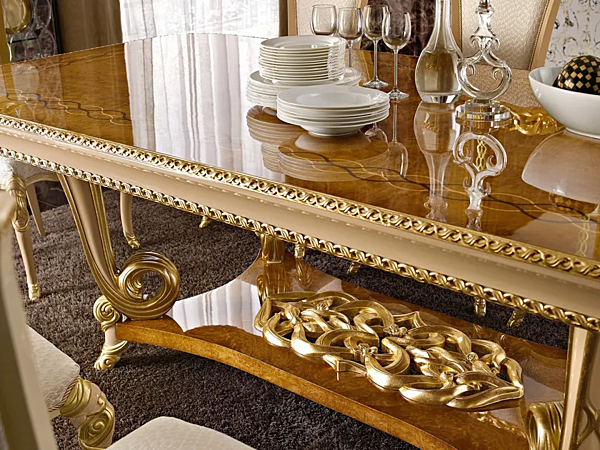 Extending rectangular dining table Harmony A.R. Arredamenti 306 factory A.R.ARREDAMENTI SRL from Italy. Foto №3