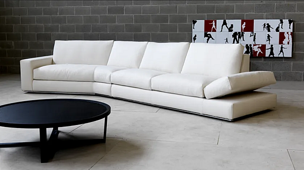 Sectional sofa fabric or leather VIBIEFFE 810 Fly factory VIBIEFFE from Italy. Foto №6