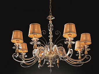 Chandelier with Swarovski crystals Alicante satin L8 shade Euroluce Lampadari Chandelier with Swarovski crystals Alicante satin L8 shade Euroluce Lampadari factory EUROLUCE LAMPADARi from Italy