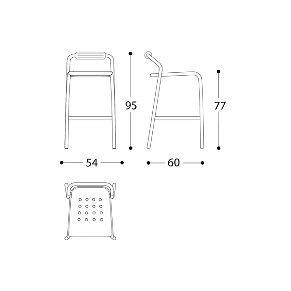 Stackable High Aluminium Garden Stool Noss VARASCHIN 24550/B, 24551/B, 24552/B, 24553/B factory VARASCHIN from Italy. Foto №15