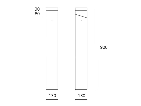 LED Bollard Light Tetragono Aluminium Artemide T417100W00, T417200W00 factory Artemide from Italy. Foto №3