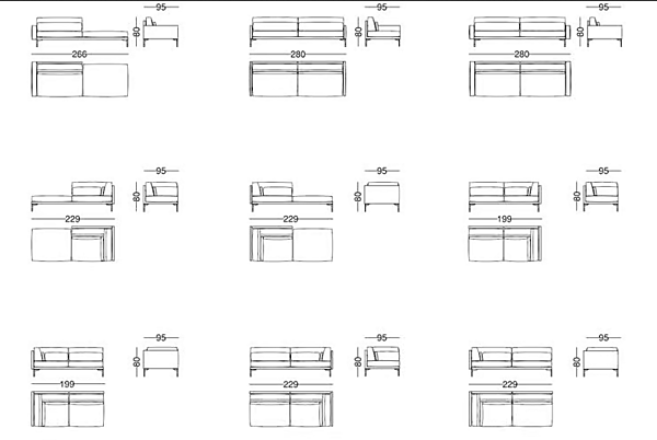 Sectional sofa in leather or fabric VIBIEFFE 110 Modern factory VIBIEFFE from Italy. Foto №18