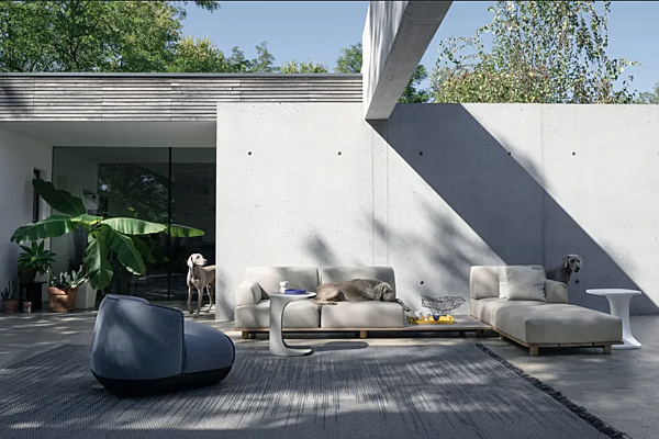 Modular garden sofa with soft back Palco Kristalia factory Kristalia from Italy. Foto №3