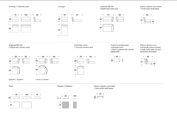 Sectional fabric sofa with soft back Saba Rendez Vous factory SABA from Italy. Foto №18