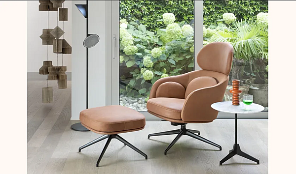 Bergere armchair with removable cover and padded headrest Saba Sunset factory SABA from Italy. Foto №8