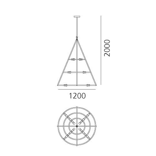 Steel pendant lamp El Poris Artemide 1085030A factory Artemide from Italy. Foto №11